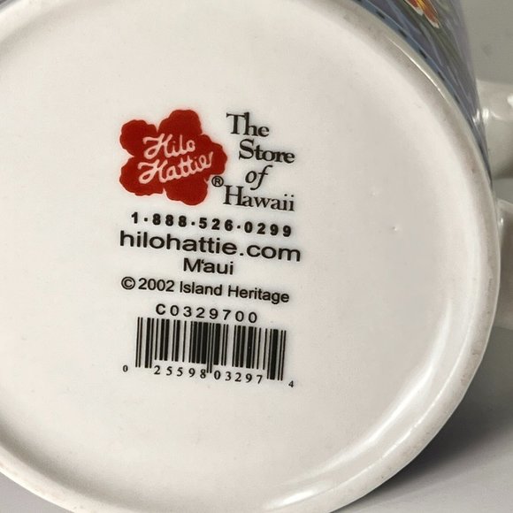 Vtg Hilo Hattie Hawaii Whale Hibiscus Ceramic Coffee Tea Cup Mug Souvenir - Picture 8 of 14